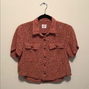 RVCA women’s cropped button down